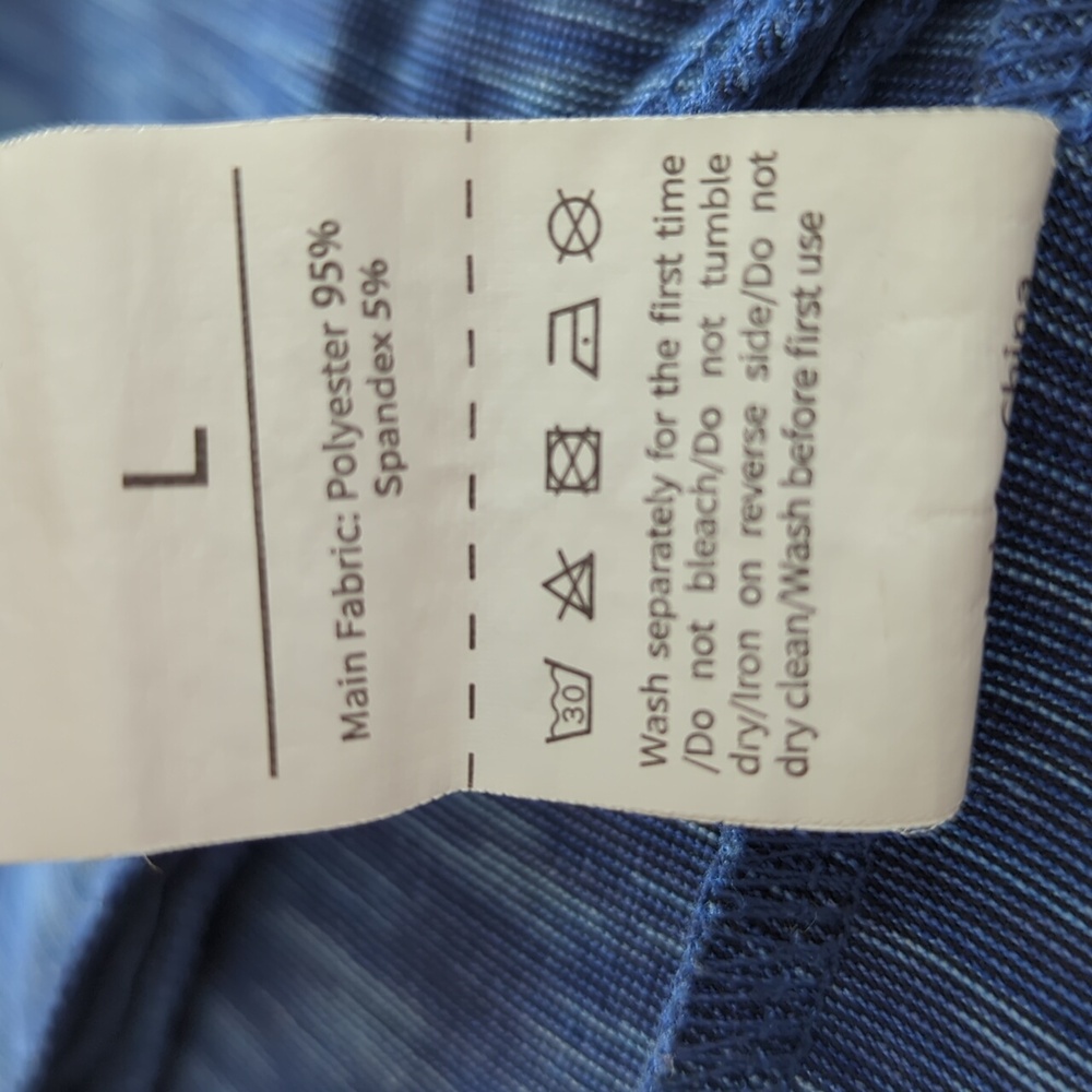 Blue Space Dye Asymmetrical Zipper Athletic Activewear Jacket LARGE Blue - Picture 3 of 13